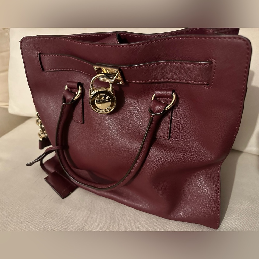 Micheal Kors Burgandy Hamilton Saffiano